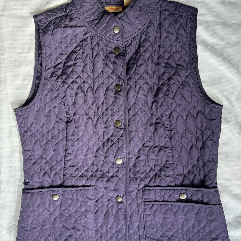 NorthCrest Classic Lightweight Purple Quilted Vest Size Medium 10-12